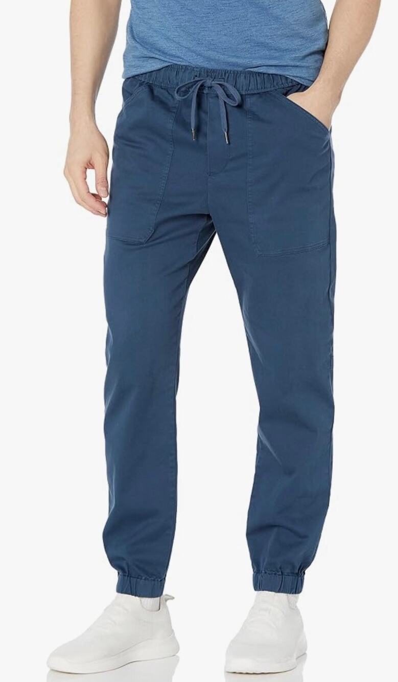 Vince Men's Garment Dye Canvas Jogger Blue Cotton Drawstring Men's XXL